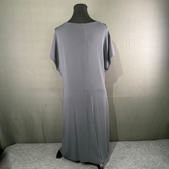 NWT La Fee Maraboutee Dress Women’s 4 Parisian Shift Draped Midi Minimalist Gray - Picture 3 of 14